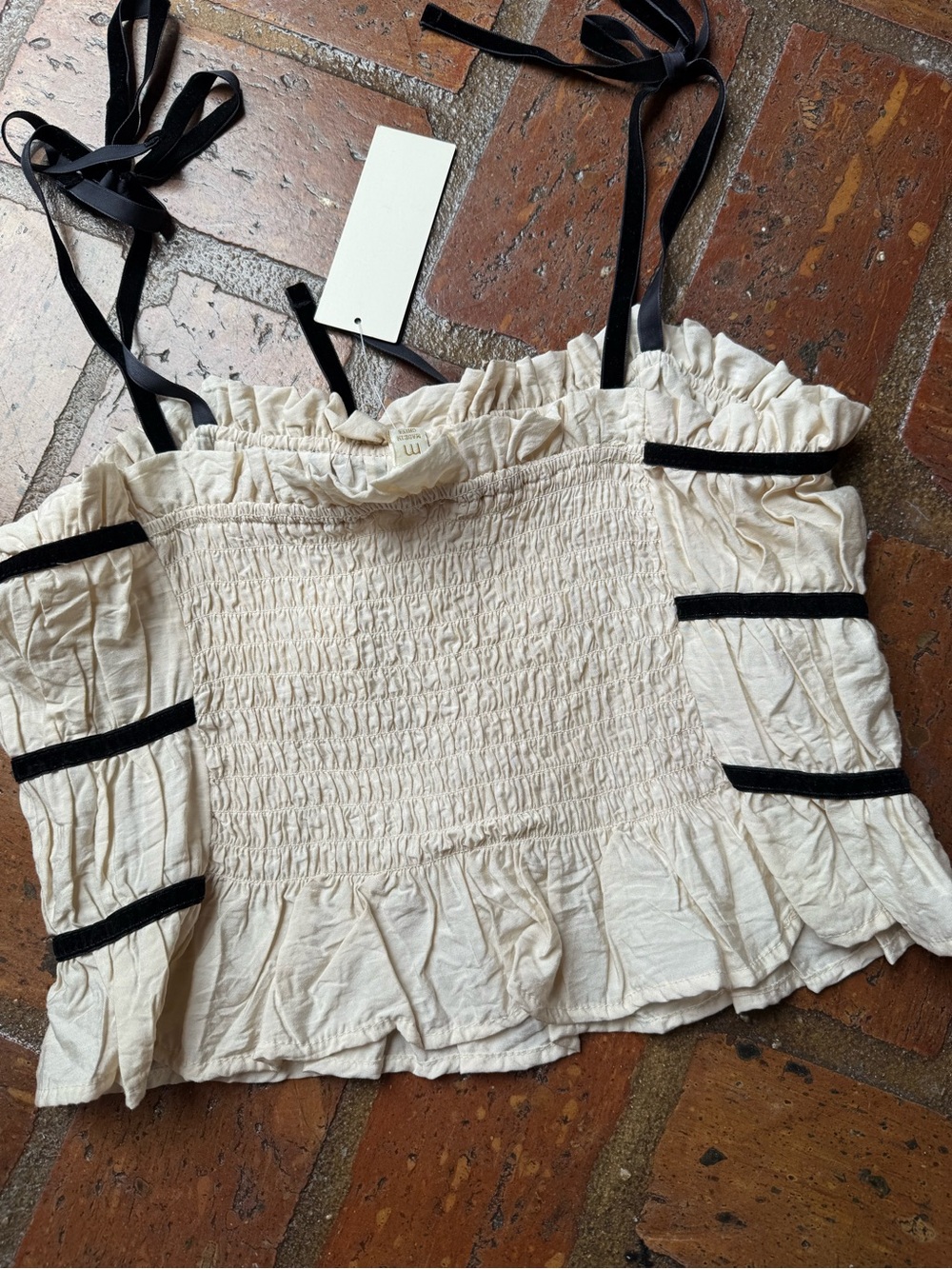 Velvet Ribbon Tie Top - Picture 3 of 3